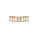 Emerald Cut Diamond Half Band White Gold