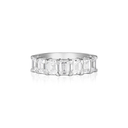Emerald Cut Diamond Half Band White Gold