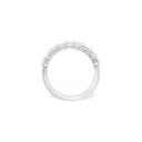 Emerald Cut Diamond Half Band White Gold