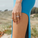 Emerald Cut Diamond Half Band Gold