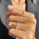 Oval Cut Diamond Ring Pavé Band